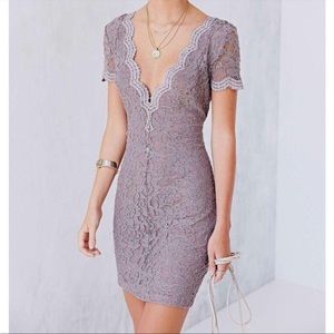 Never been worn urban outfitters kimchi blue mini dress in taupe.